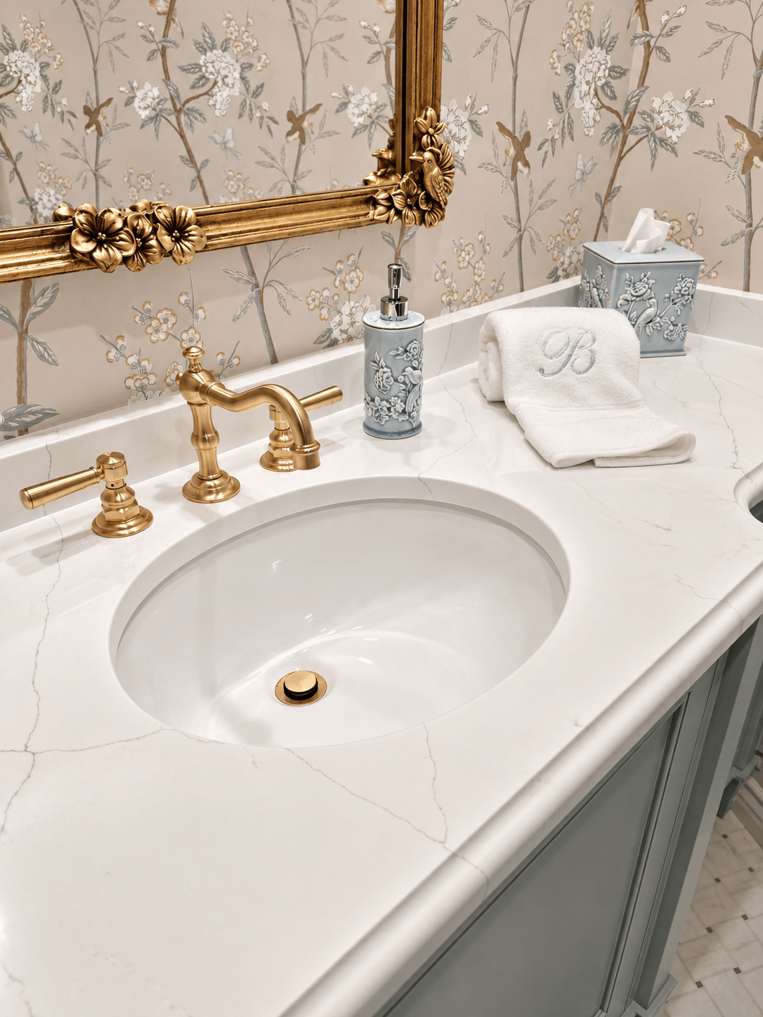 Quartz bathroom vanity