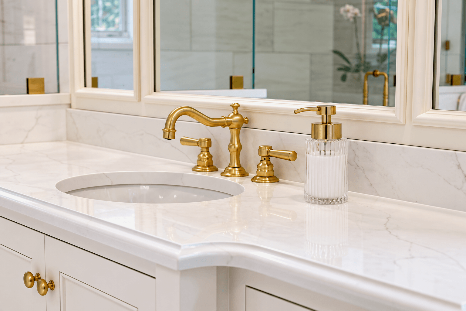 Quartz bathroom vanity