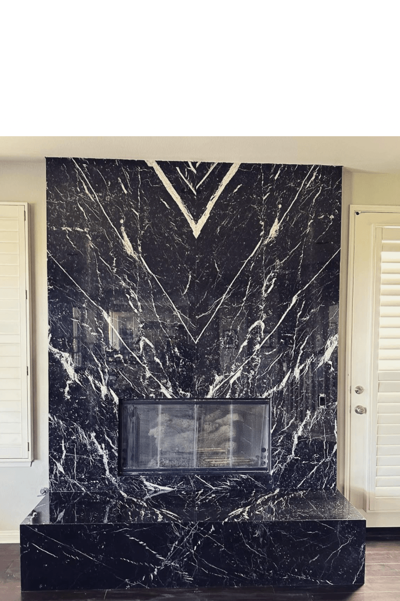 Quartzite fireplace