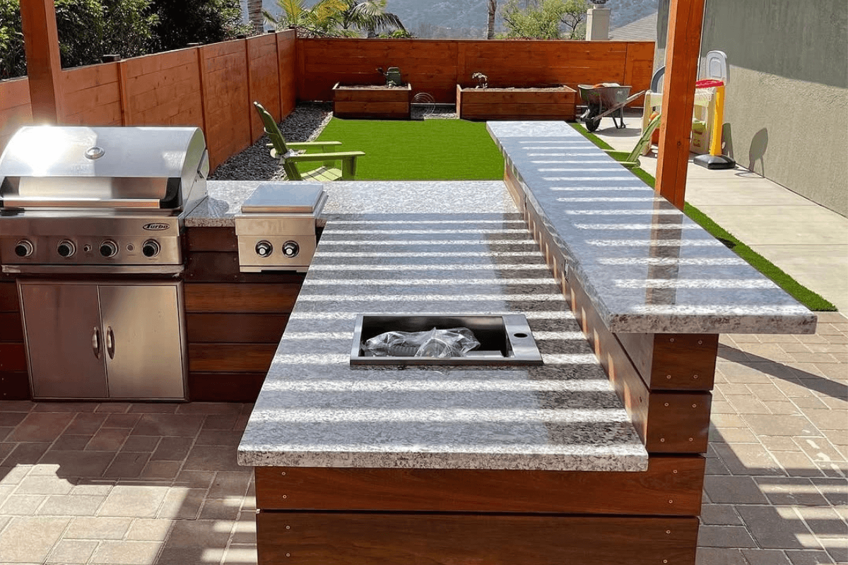 Granite outdoor barbecue